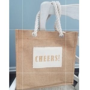 Burlap Wine Tote